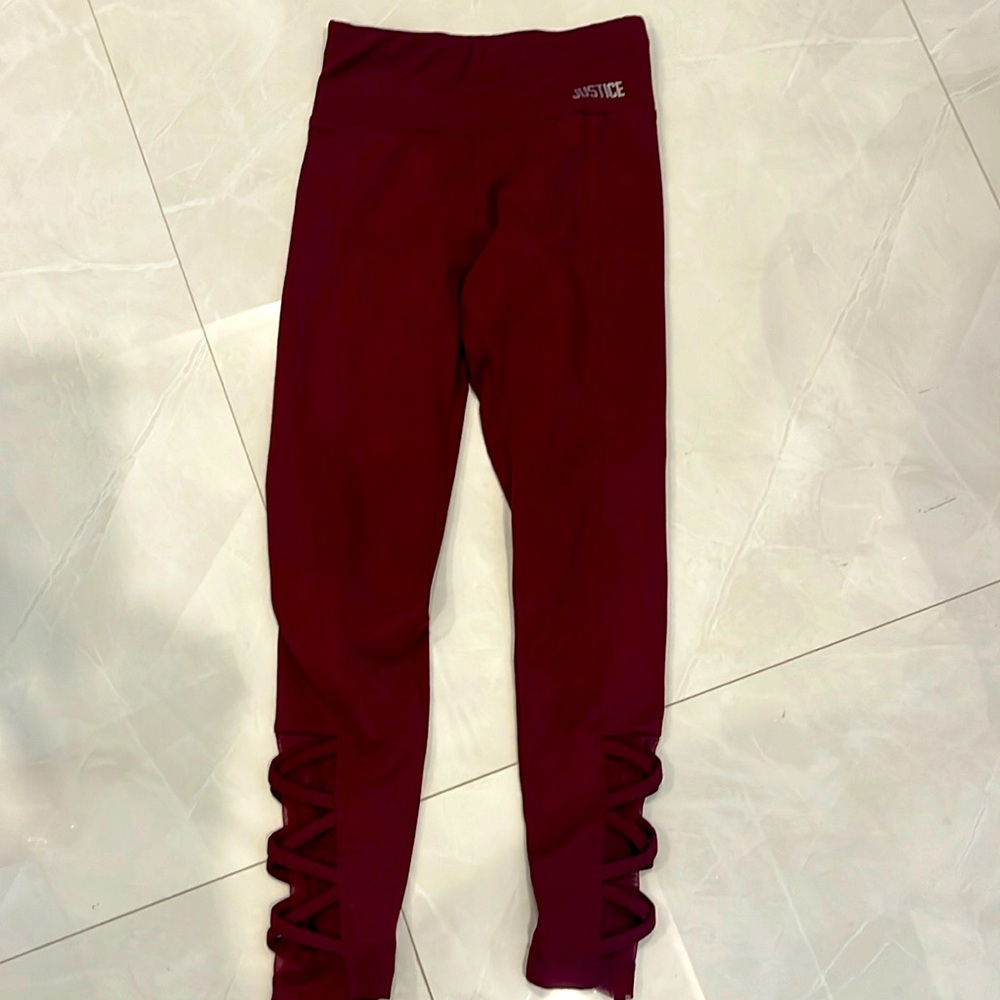 Justice leggings maroon